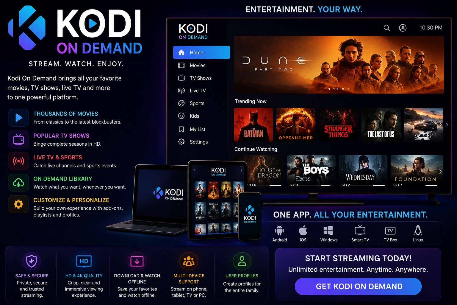 Kodi On Demand: Complete Guide to Streaming Movies, TV Shows, and Live Content Safely