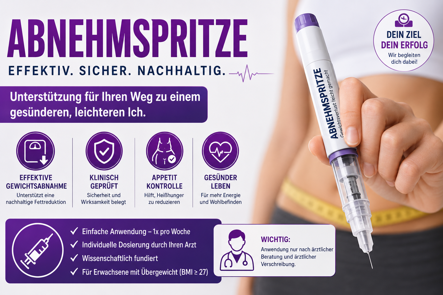 Abnehmspritze: Der vollständige Ratgeber zu Wirkung, Kosten, Nebenwirkungen und Erfolgschancen